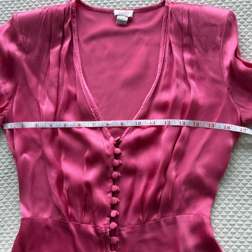 Ghost London Pink Satin Midi Dress - Picture 6 of 9